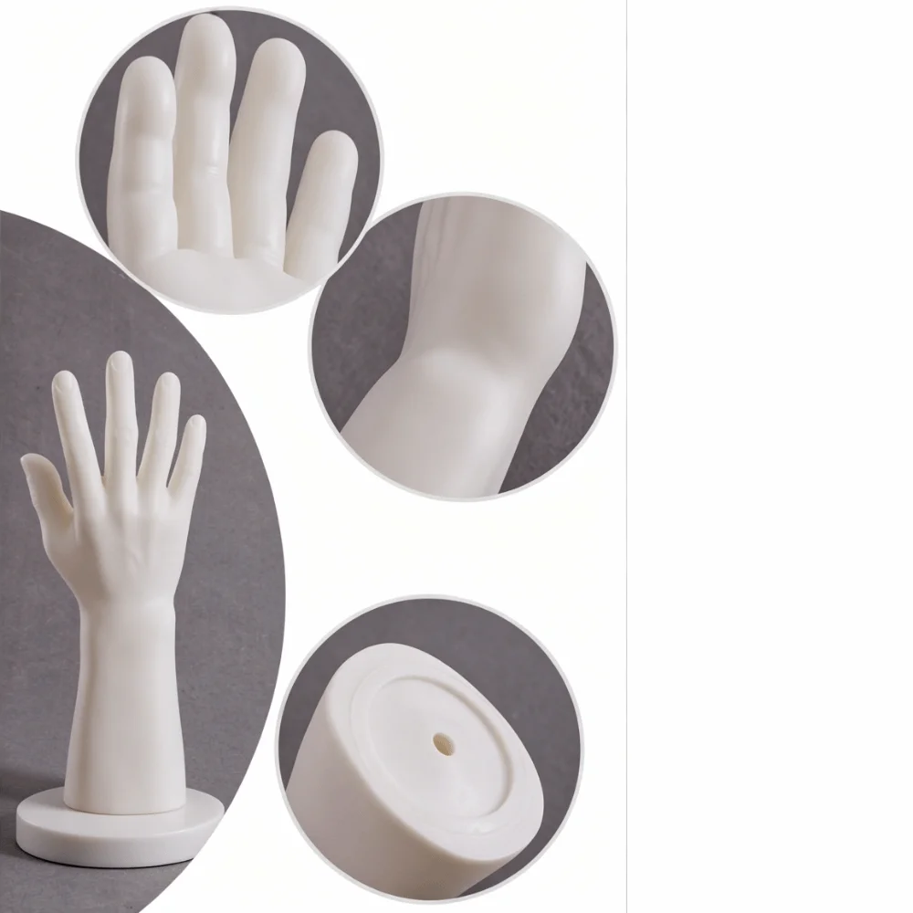 Matte Hard Male Hand Model Standing Realistic Hand Display Stand Durable Portable Mannequin Hand Window Display