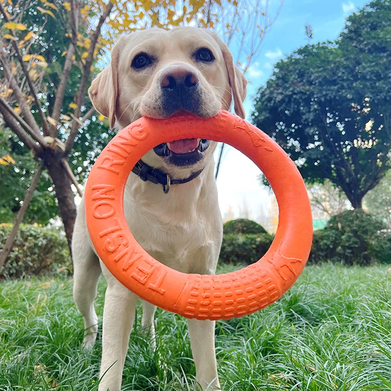 1pc Orange Dog Toys Pet Flying Disk Training Ring Puller EVA Interactive Training Ring Puller Resistant for Dogs Ball