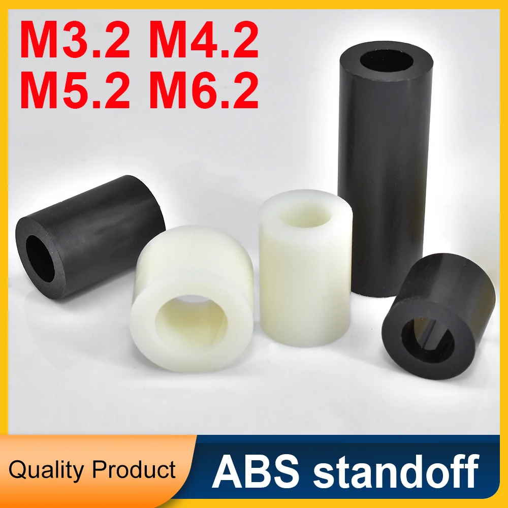 Entretoise ABS Beige noir Nylon ABS, entretoise en plastique creux Non fileté, rondelle de support creuse, vis de carte PCB M3 M4 M5 M6