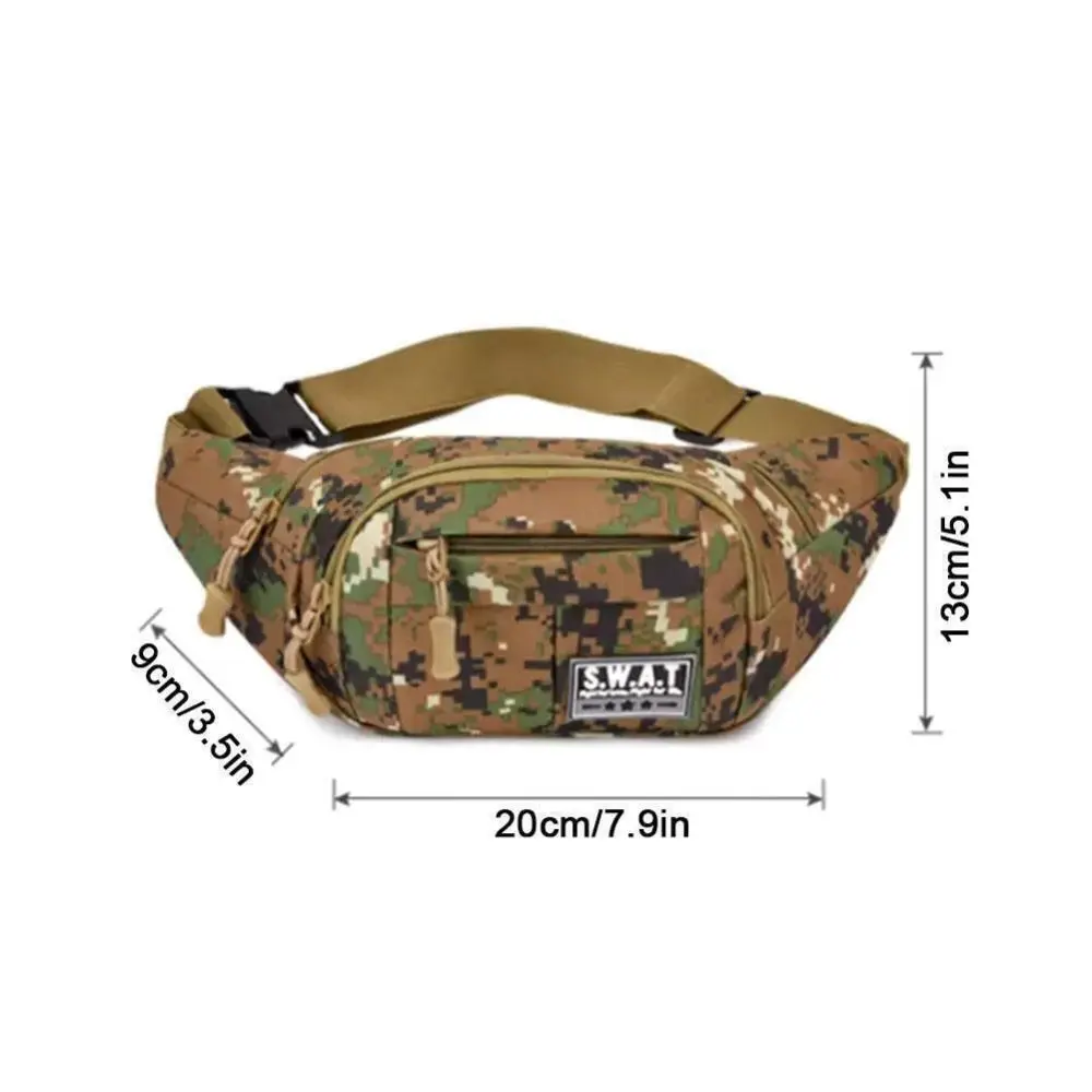 New Multi-layer Sling Bag Large Capacity Waterproof Phone Pouch Nylon Fanny Pack