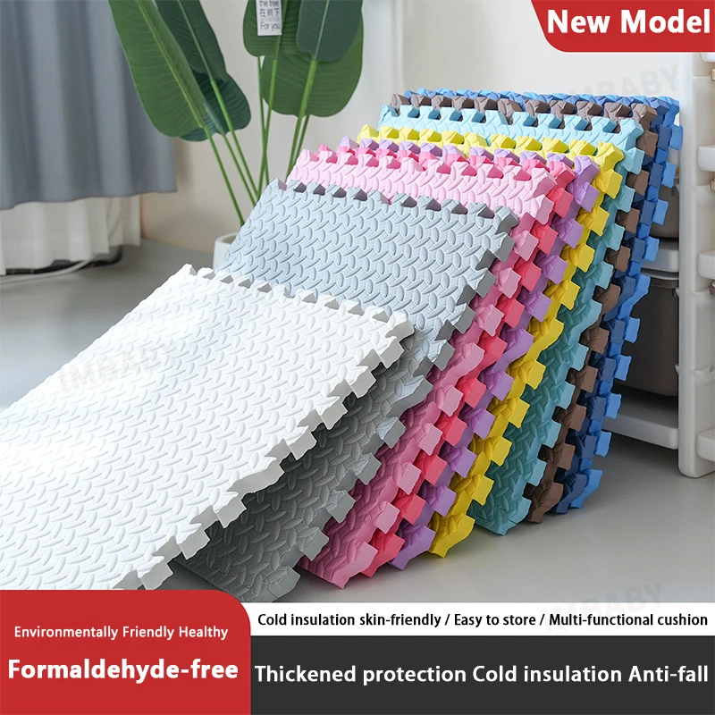 60*60cm Sports Fitness Mat Protection EVA Leaf Patterned Floor Mat Children's Non Slip Floor Mat Baby Anti Slip Splicing Carpet