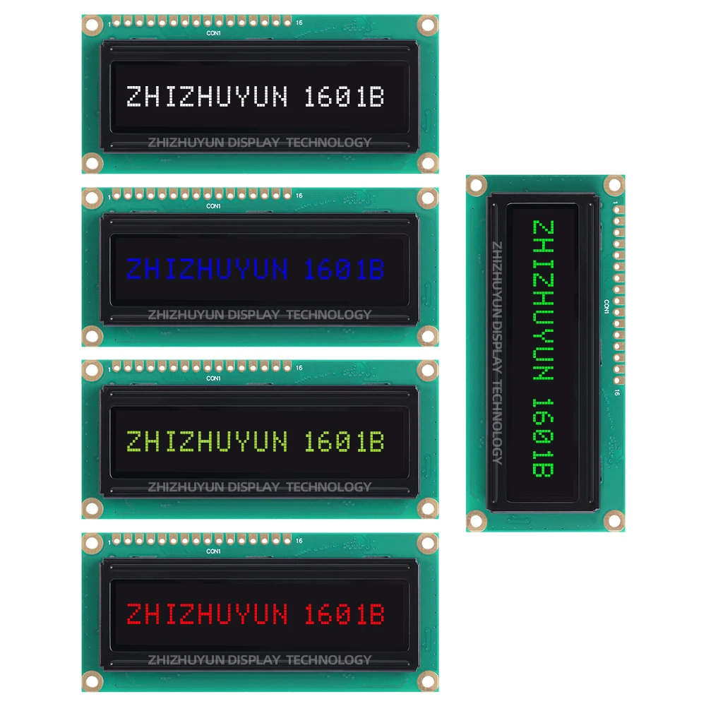 Schwarzer hintergrund mit grünen buchstaben oled bildschirm 16*1 zeichen lcd modul anzeige lcm bildschirm eingebaut in ws0010