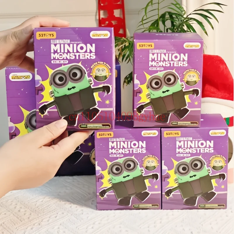 Hot 52toys Genuine Minion Monsters Wind Up Action Figures Blind Box Cute Funny Collectible Toy Desktop Decor Gift For Collectors