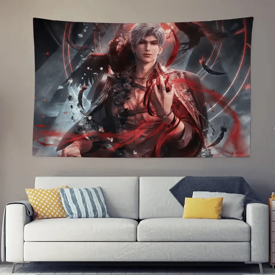 Love And Deepspace Sylus Tapestry Wall Hanging Bedroom Dorm Background Cloth Home Party Decor