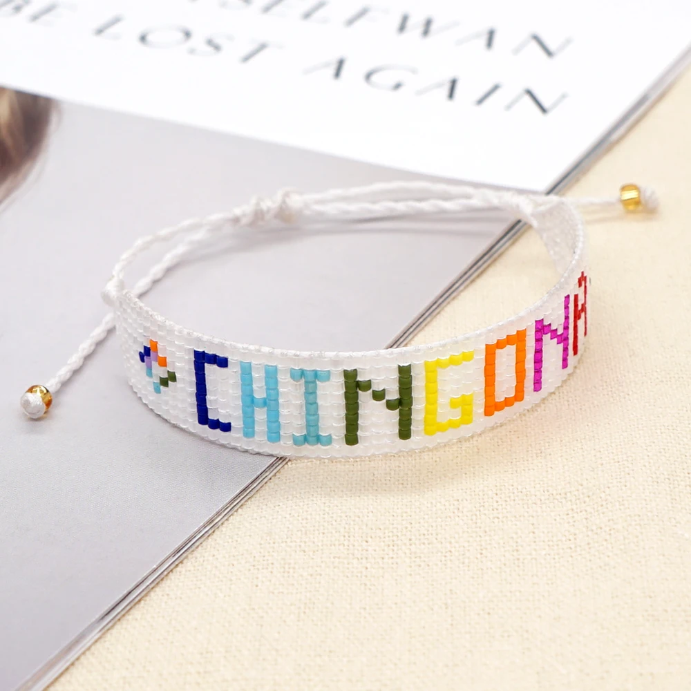 

Go2Boho Boho Bracelet Wholesale Summer Beach Jewelry Bohemian Rainbow Miyuki CHINGONA Letter Bracelets for Women