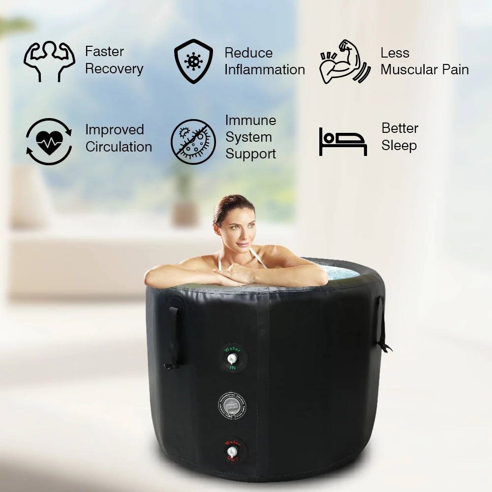 OEM جودة عالية نفخ أنبوب حمام الجليد سلامة سترة نجاة الباردة يغرق حوض حمام الجليد المحمولة مع الشعار