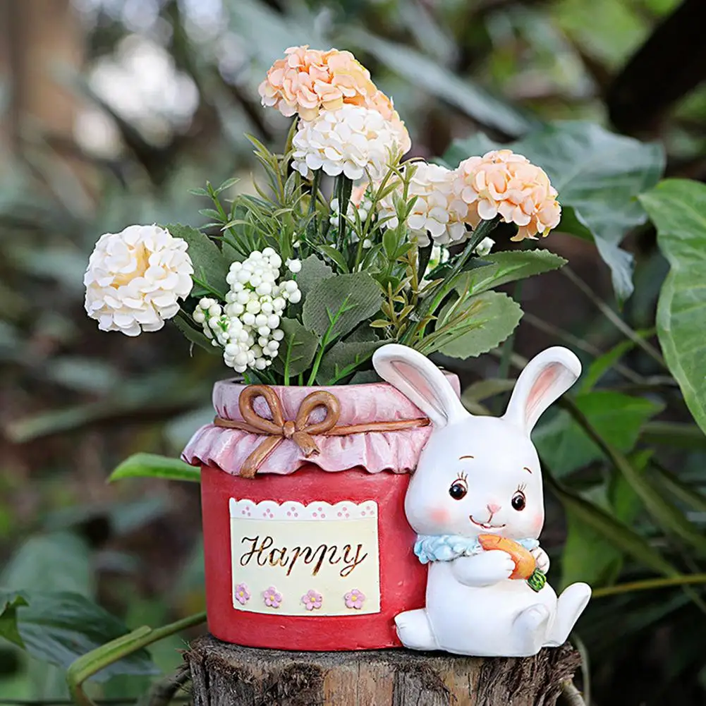 Garden Pot Fine Workmanship Delicate Containing Bamboo Woven Rabbit Flower Pot   Flower Pot  for Yard