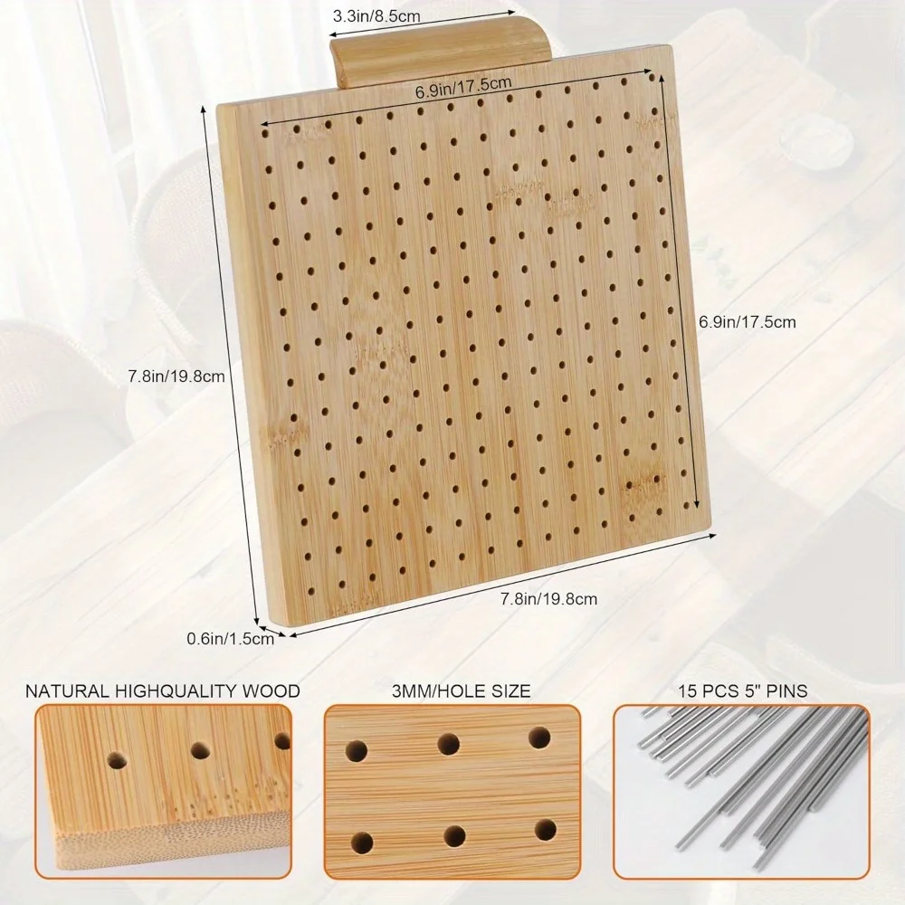 

New Handmade Yarn Grid Crochet Weaving Board Creative Home Decoration Wooden Craft Ornaments