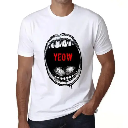 Heren Grafisch T-Shirt Mond Uitdrukkingen Yeow – Mouth Expressions Yeow