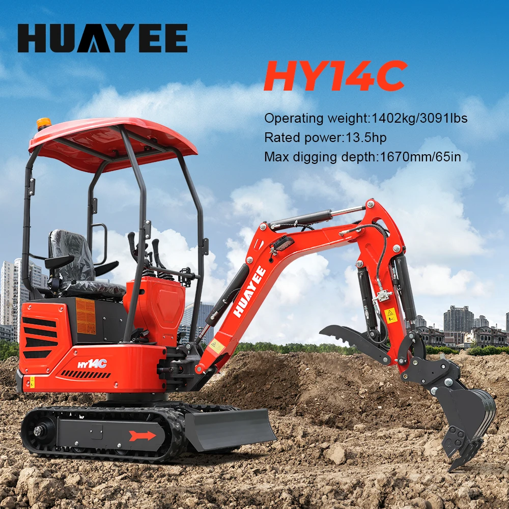 Pagamento completo, non un deposito Mini Escavatore: un escavatore cingolato compatto da 1,4 tonnellate, adatto per lavori di costruzione e paesaggistica