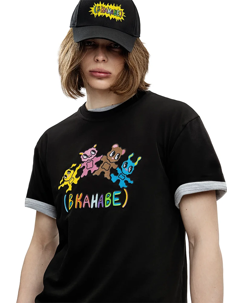 Men T-Shirt Cotton Print Summer Short Sleeve Tops Tees Oversized Graphic Harajuku Vintage Y2k Streetwear Korean Fashion Clothing