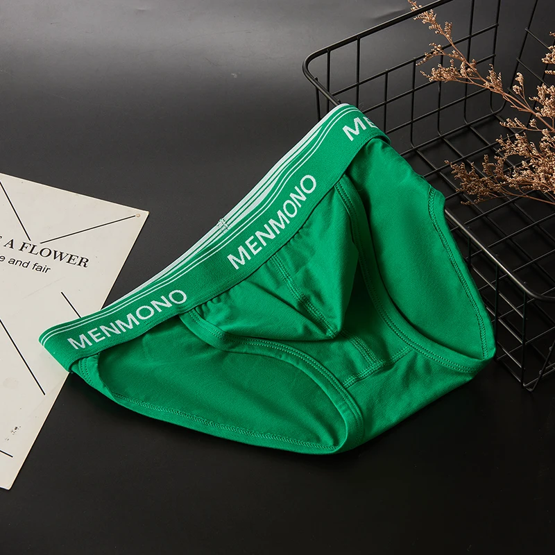 MEN cotton tide men's triangle new sexy low waist slim breathable youth personality U convex underwear men.