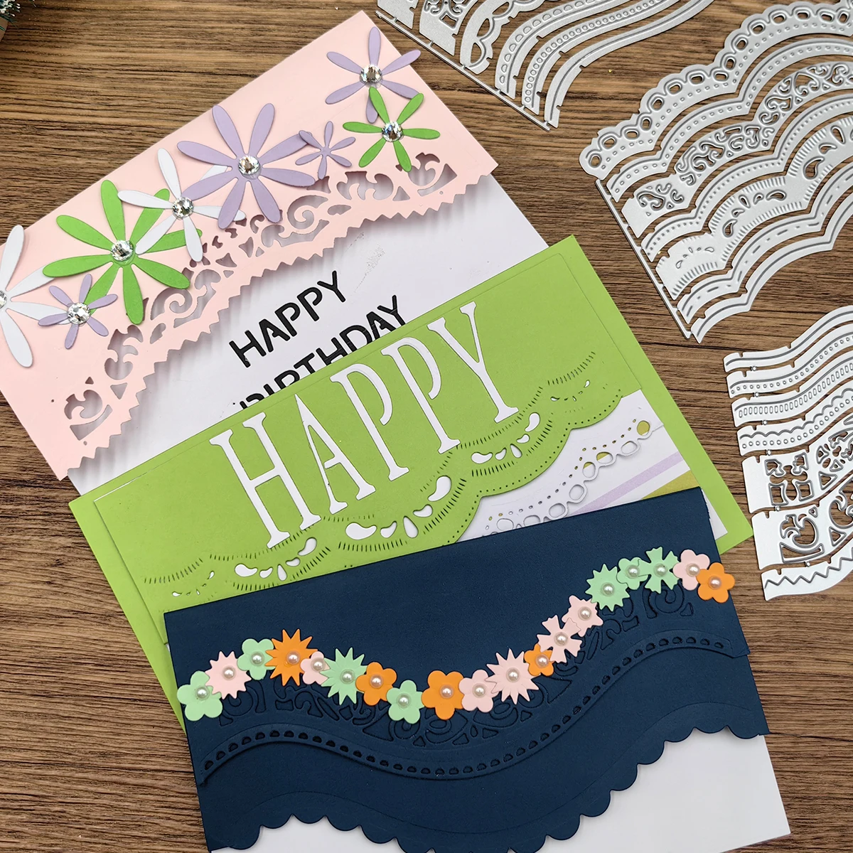 Wave Hollow Lace Scrapbooking Die Cut DIY Greeting Cards Album Paper Card Decorative Home Crafts Cutting Dies 2024 New Arrivals