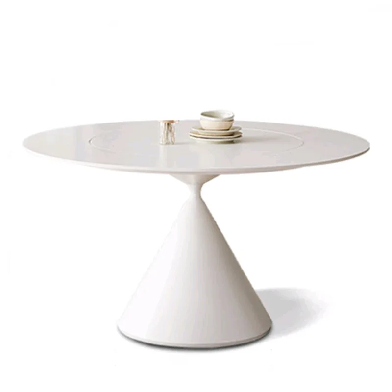 

Slate dining table Italian simple Xiaohongshu pure white Internet celebrity small apartment household round slate round table