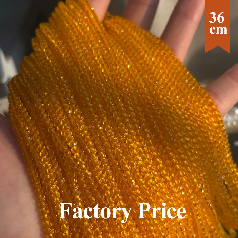 10 Strands Natural Orange Spinel Beads 2mm 3mm Faceted Round Glass Spacer Stone Beaded Bracelet DIY Jewelry Making Necklace