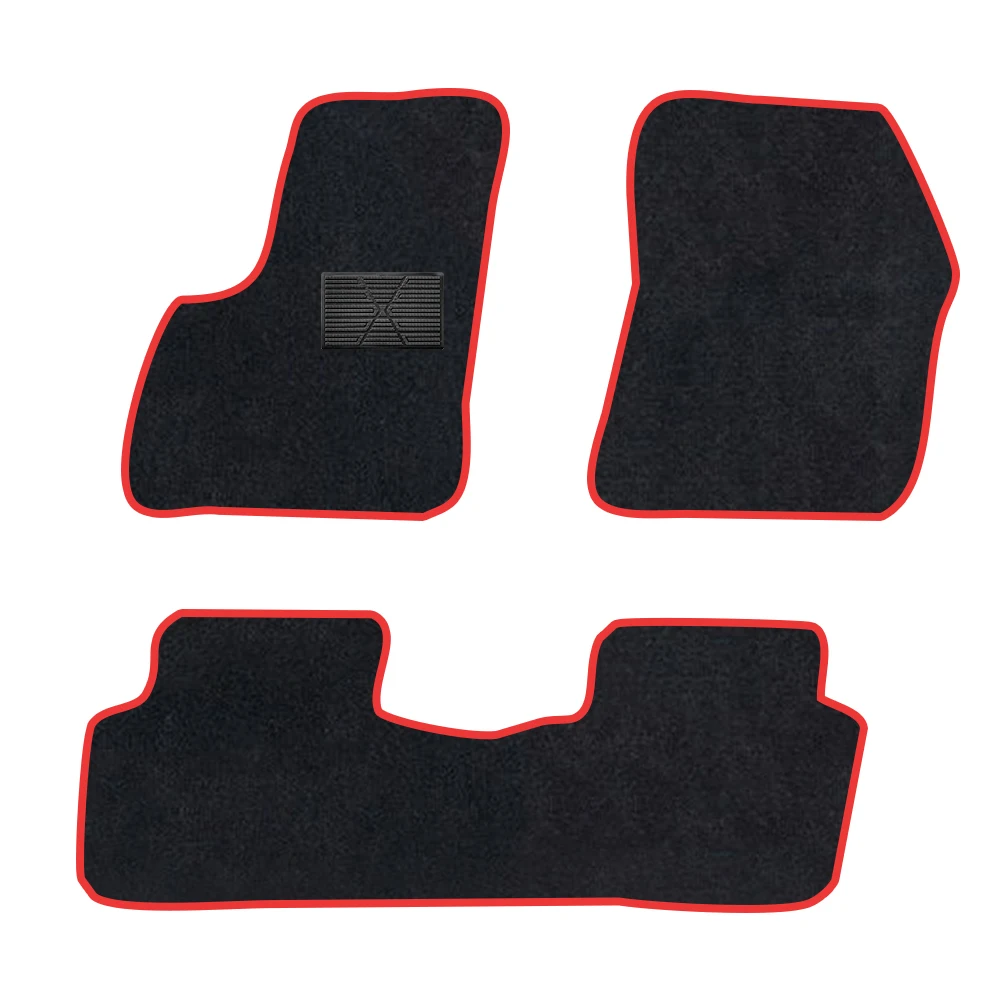 

Автомобильный коврик для Citroen DS7 Crossback 2017-настоящее время заднего пола, плоская полиэстеровая замша, противоскользящая черная подложка, красная переплетная отделка