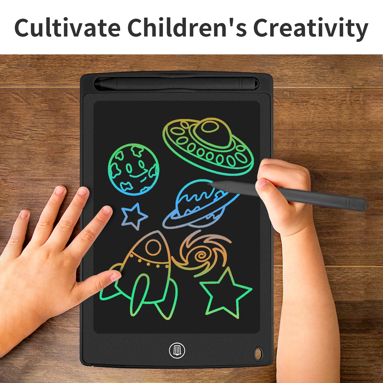 Brinquedos de tablet de desenho LCD de 12 polegadas, tela de proteção ocular, botão de bloqueio e apagamento de imagem como presente educacional