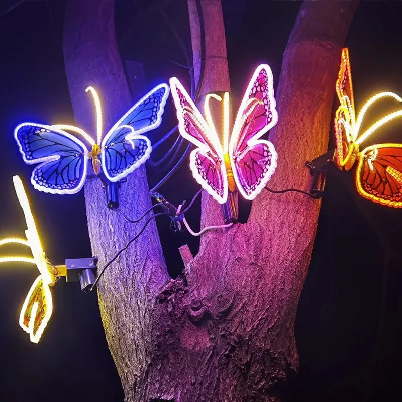 Generic Realistic LED Butterfly Lights Waterproof Outdoor Garden Park Scenic Spot Landscape Lamp Night Festival Decoration