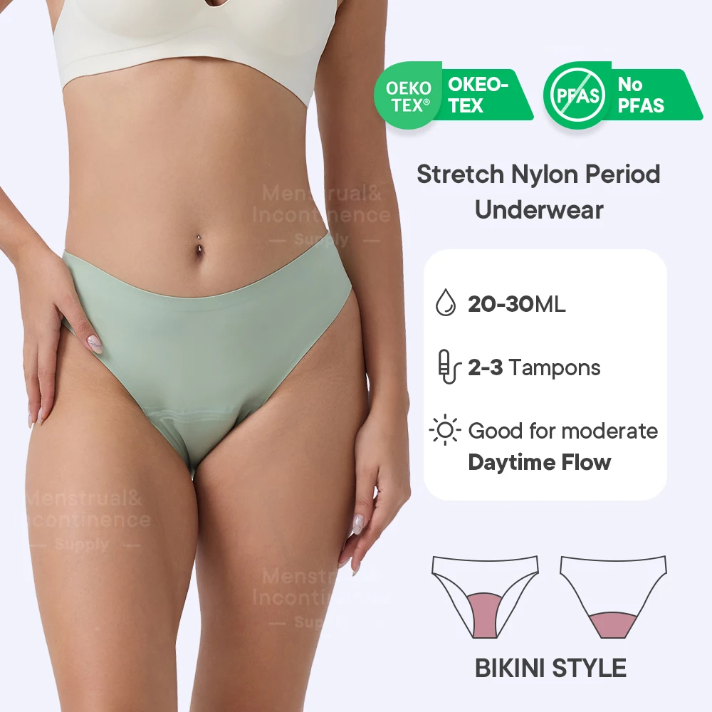 Bragas menstruales sin costuras para mujer, protección a prueba de fugas de 4 capas, bragas menstruales, absorción pesada, transpirables y reutilizables