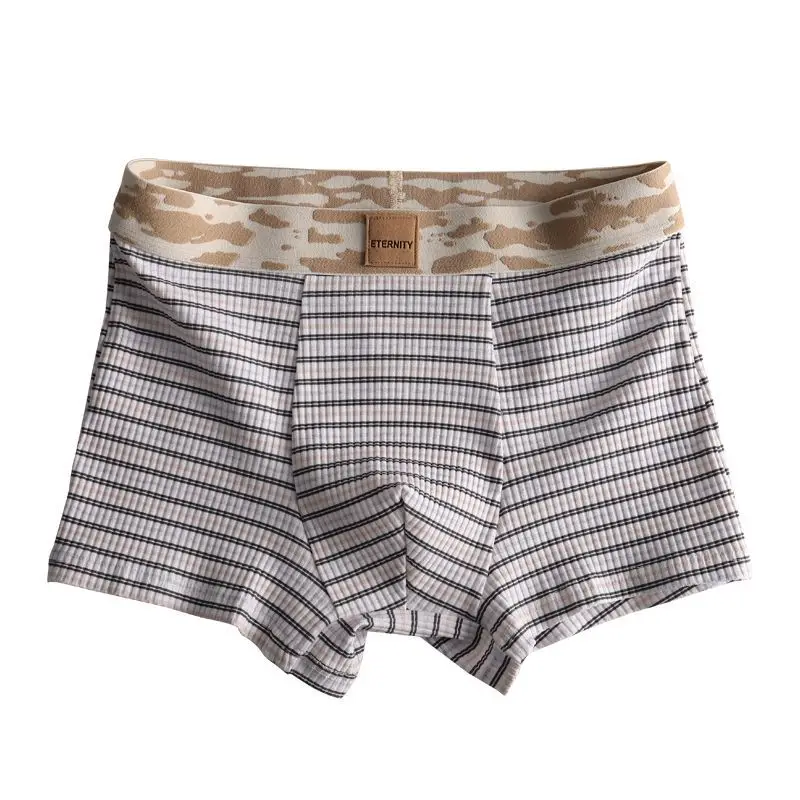 

Fashion Cotton Comfortable Breathe Freely Men's Underwear New Striped Sports Underwear Shorts Head Boys Sports Casual Boxers