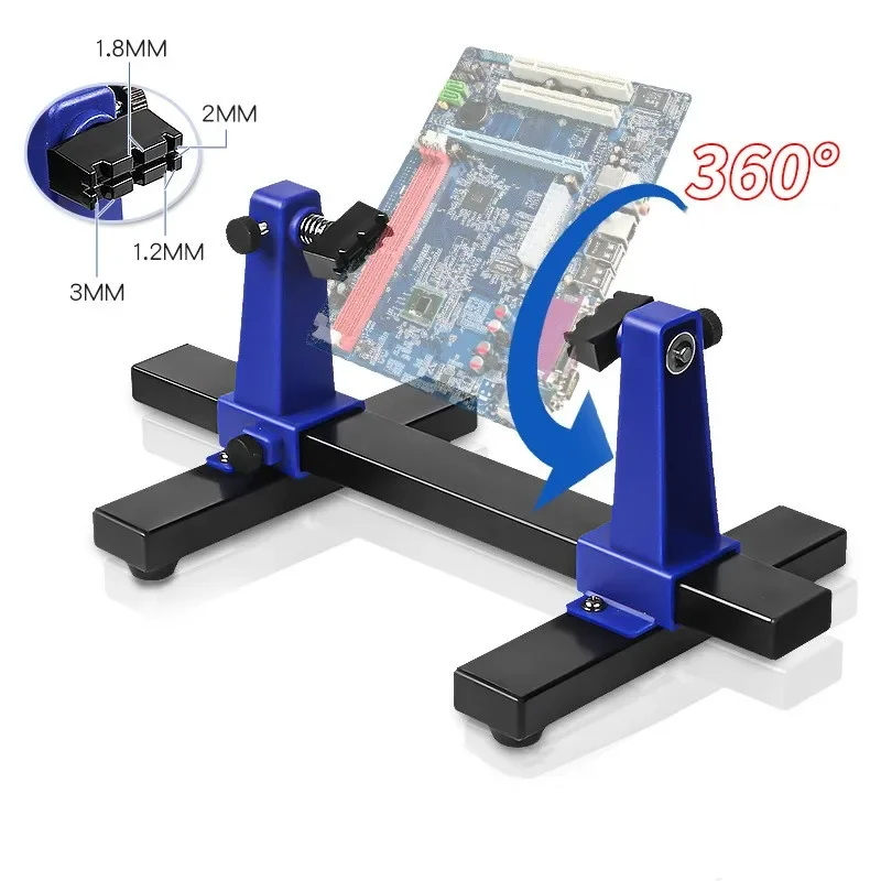 Combination Toolbox with Adjustable PCB Holder 360° Rotation Soldering Jig for Printed Circuit Board Repair and Assembly