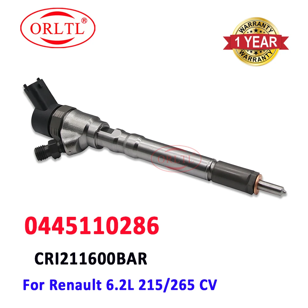 

ORLTL Diesel injector 0445110286 Fuel Injector Nozzle 15062055F 50601330 NEW 0 445 110 286 CRI211600BAR For Renault 6.2L 215/265