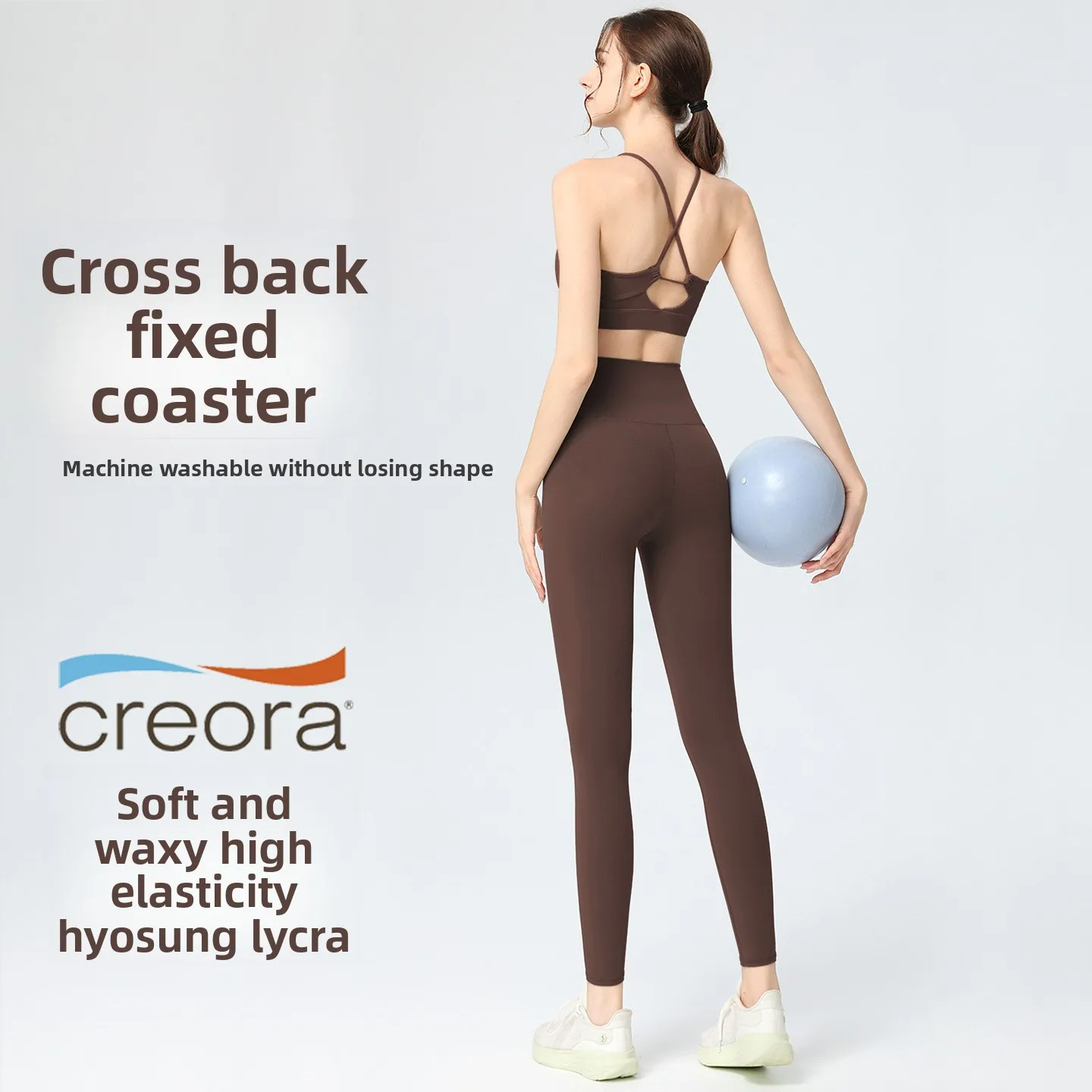 Summer New 2 Piece Yoga Clothes Women's Tracksuit Athletic Cross Back Nylon Yoga Top Women Sports Bra Leggings Pilates Fitness