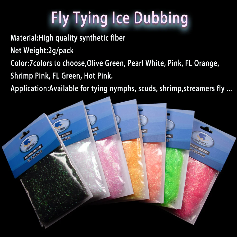 Vampfly 2g/pack Ice Dubbing Synthetic Fiber Fly Tying Material For Scud Nymph Trout Flies Shrimp Fishing Fly Lure Baits Making