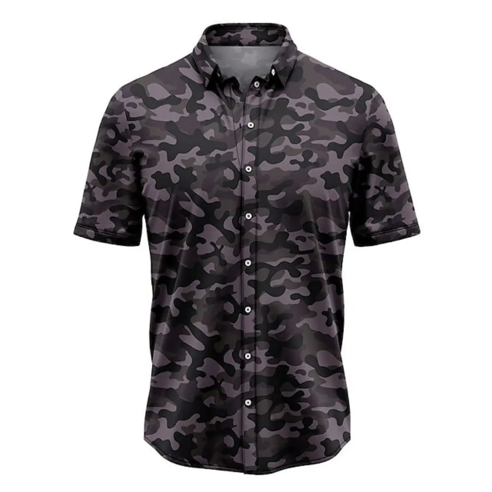 Vintage Camouflage Shirts For Mens Short Sleeve Tops 3d Shirts Outdoor Sports Oversized Summer Apparel 5XL Male Hunting Clothing