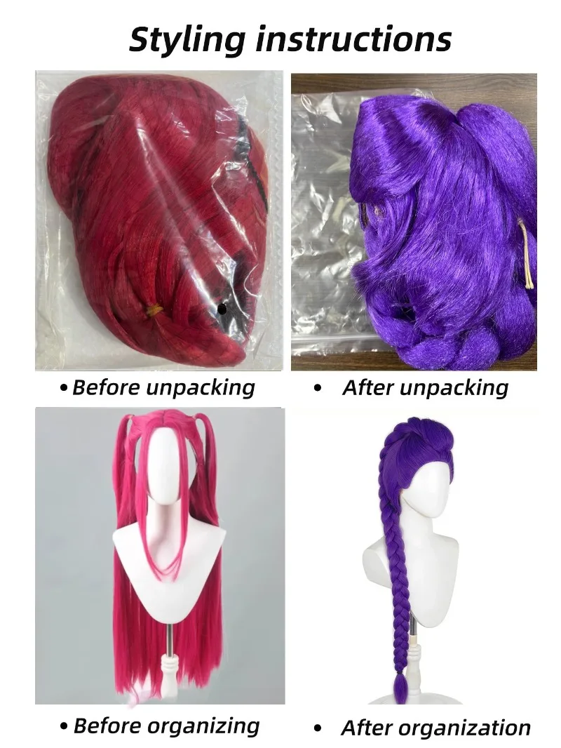 2025 الشيطان هنتر الأرجواني الأسود الأحمر الشعر الطويل ميرا رومي زوي Kpop الأطفال فتاة شعر مستعار تأثيري هالوين تأثيري الدعامة