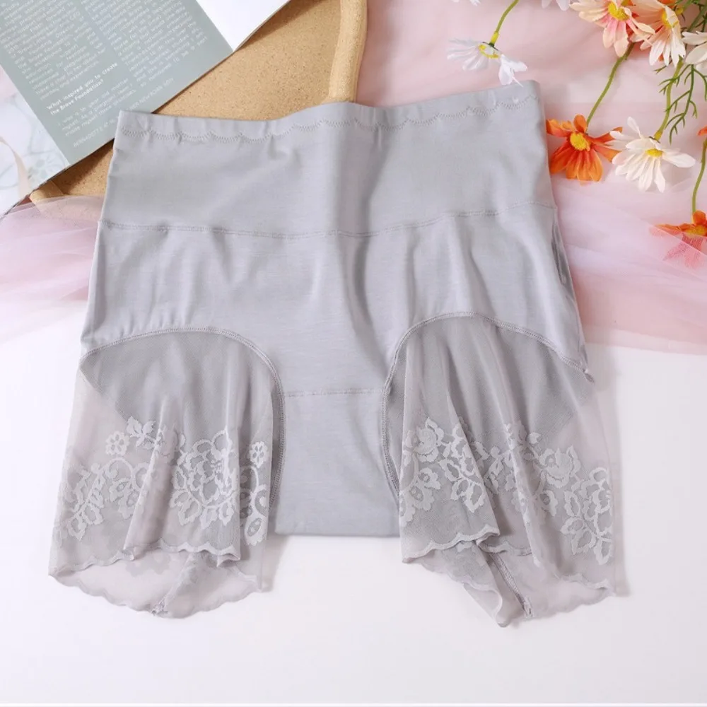 

Sweet High Waist Lace Mesh Safety Pants Thin Large Size Seamless Panties Lingerie Underpants Underwear for Women Ladies