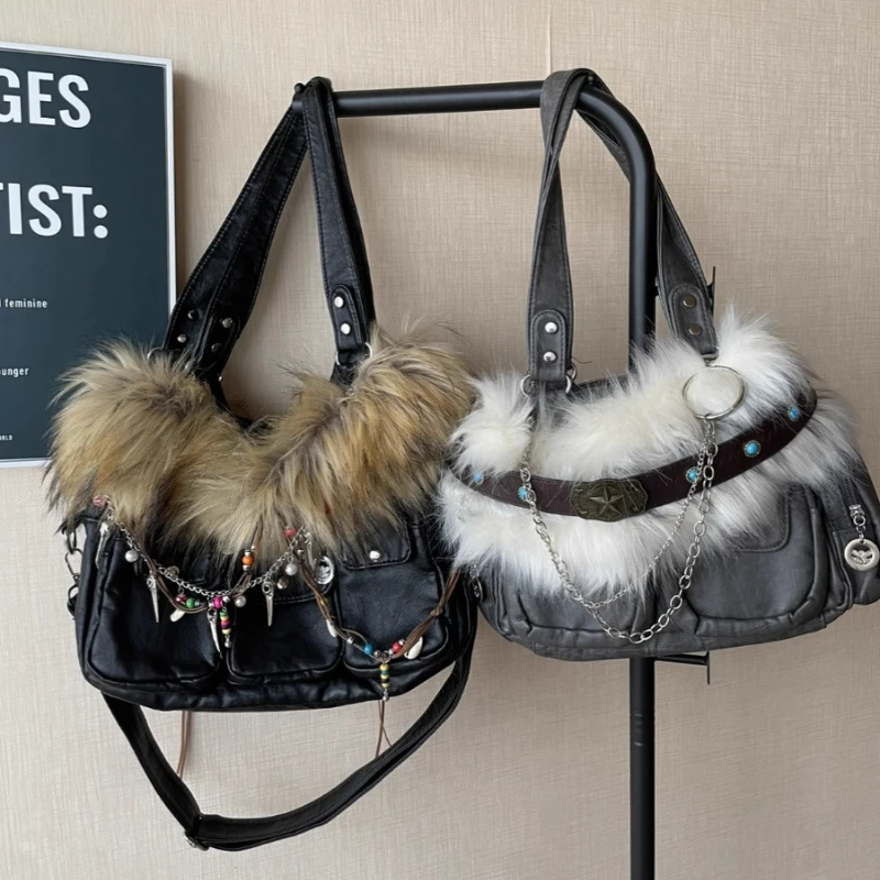 

Оригинальная винтажная мотоциклетная сумка с заклепками и ногтями, съемные сумки через плечо для женщин, хит продаж