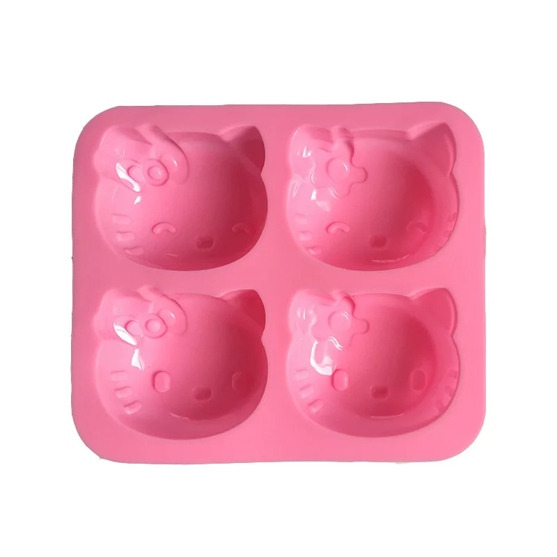 4pcs Sanrio Hello Kitty Silicone Mold Cartoon Chocolate Cake Biscuit Moulds Fondant Pudding Mold Baking Tool Kitchen Supplies