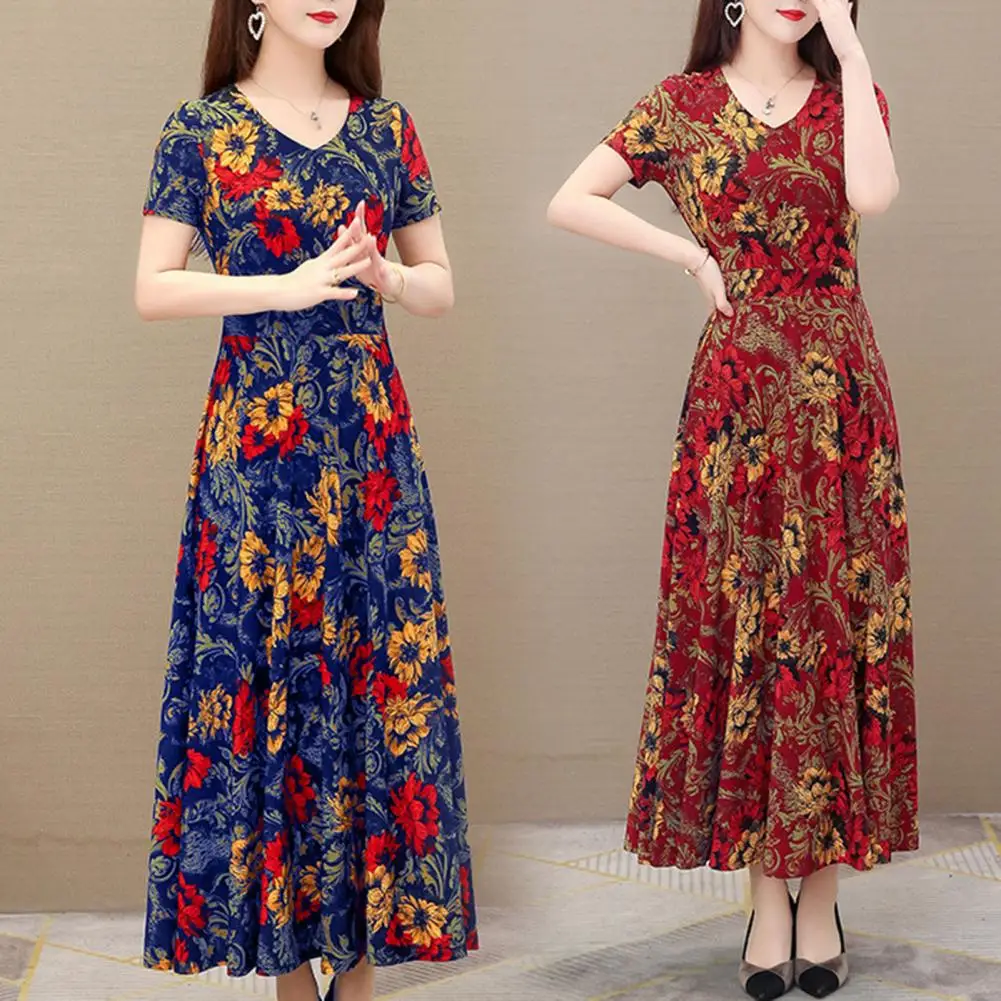 Women Maxi Dress Loose Summer Maxi Dress Colorful Summer Maxi Dress