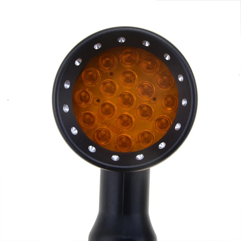 LED Motorcycle Retro Turn Signal Light Bullet Signal Indicator Light Universal Motorbike Amber Blinker For Honda Suzuki Harley