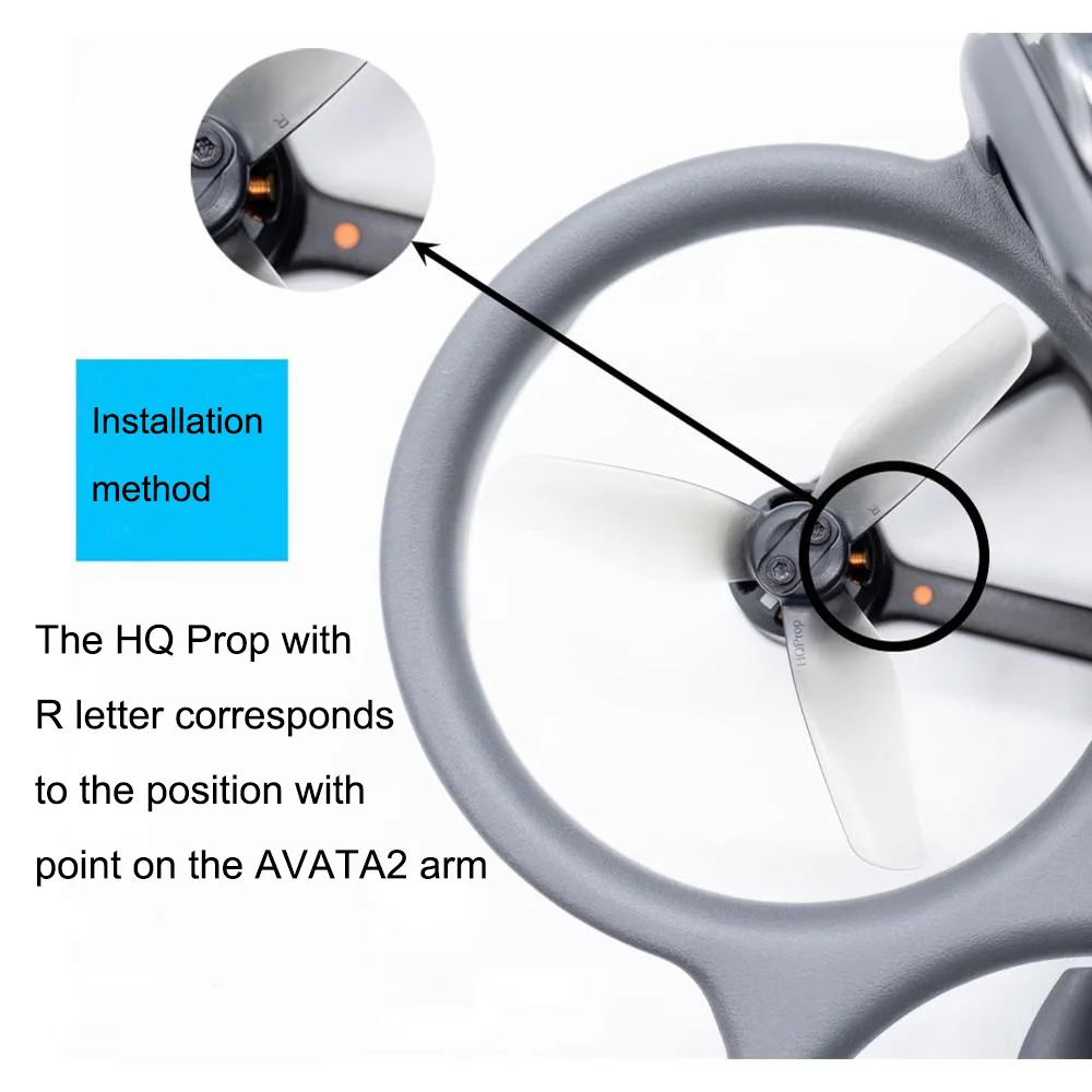 HQProp T3x3.2x3 Propeller 3-Blade Prop Voor DJI Avata 2 FPV Drone 2 Paar (2CW + 2CCW) Polycarbonaat