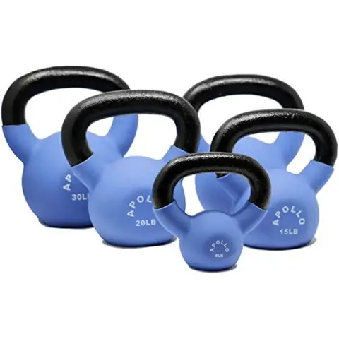 1-Piece Neoprene Coated Solid Cast Iron Kettlebell for fitness training, black neoprene coating, durable grip and sweat-resista