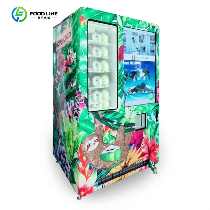 2026 New FL New Smart Display Coconut Fruit Vegetable Food and Beverage Vending Machine Customized
