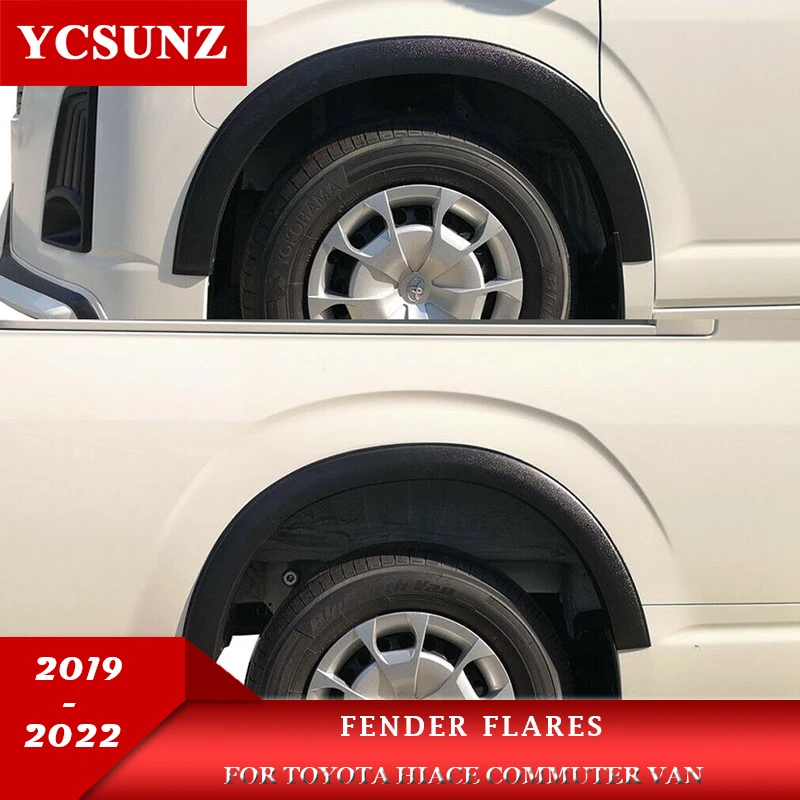 3 inch Fender Flares Wheel Arch Mudguards For Toyota Hiace Commuter Quantum Van 2019 2020 2021 Matte black Car Styling