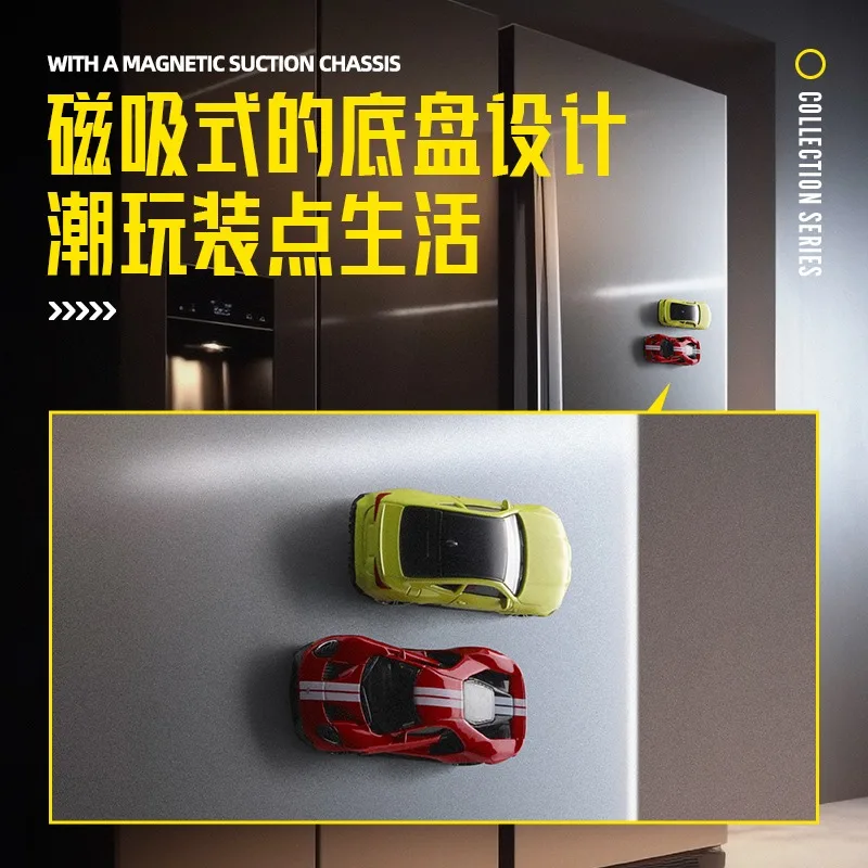 

1:64 спортивный автомобиль из сплава, магнитный холодильник с магнитной наклейкой, имитация детского металлического игрушечного автомобиля