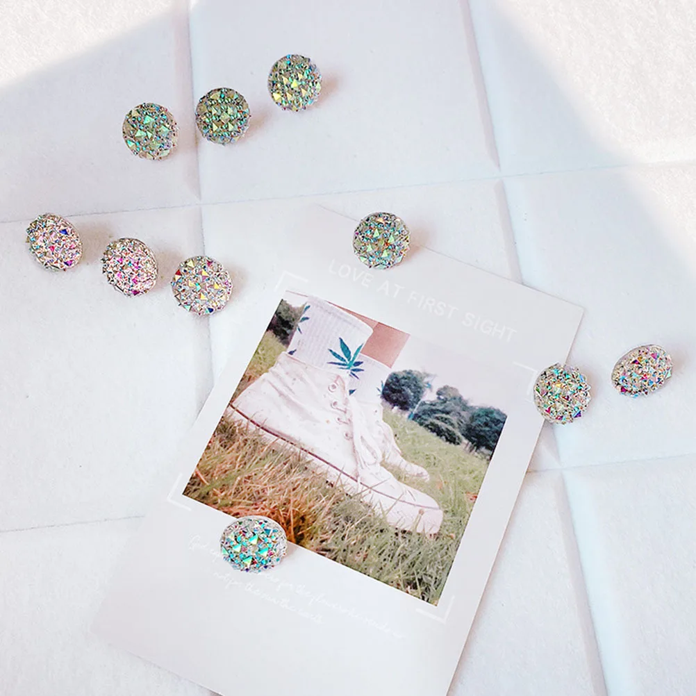 10 قطعة دبابيس الضغط حجر الراين متعددة الوظائف مسامير الإبهام لخريطة لوحة الفلين مكتب المنزل مكتب صغير الملحقات الاستخدام اليومي استبدال #5