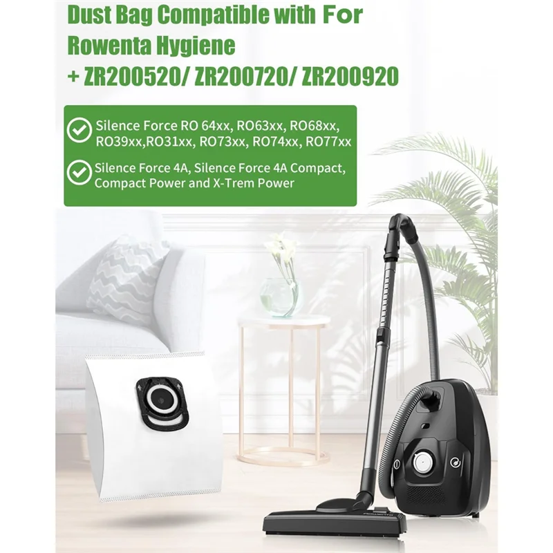 

BOFO Vacuum Cleaner Bags For Rowenta Hygiene + ZR200520 ZR200720 ZR200920, For Rowenta Silence Force Bags