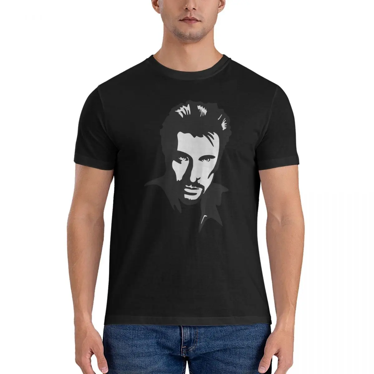 Men T-Shirt Christmas Humor Cotton Tee Shirt Short Sleeve Johnny Hallyday T Shirt Round Collar Clothes 6XL