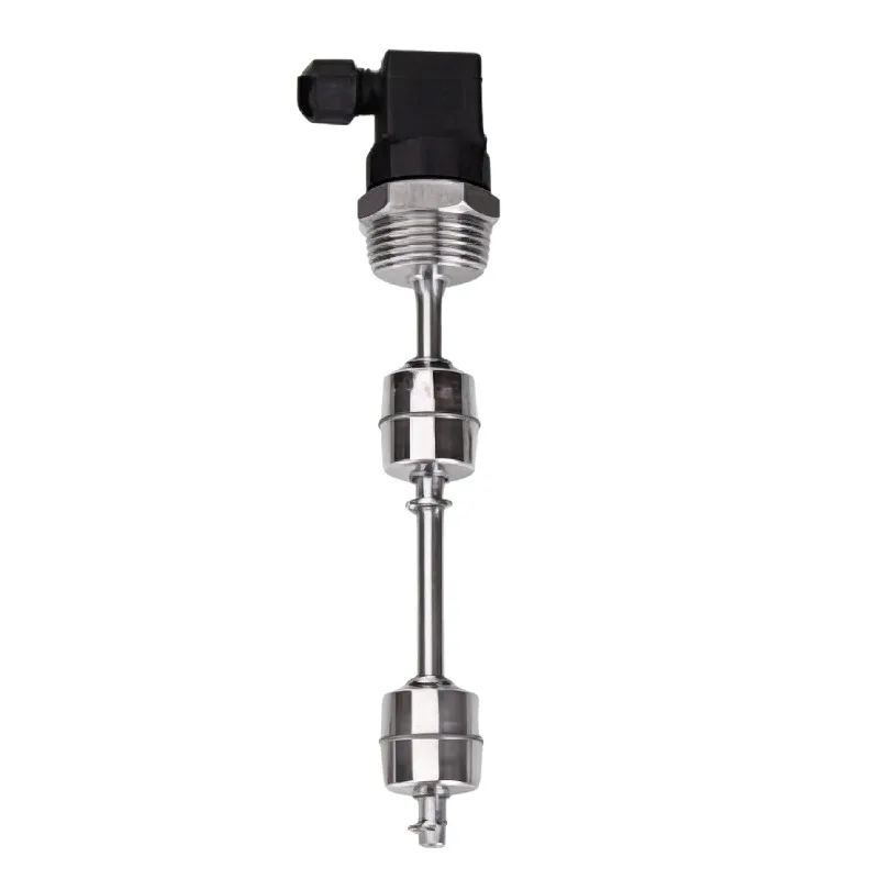 SS304 Float Level Switch Dual Float Ball Reed Magnetic Liquid Sensor 0-220V G1 Thread Industrial Connector Water Oil and Coolant