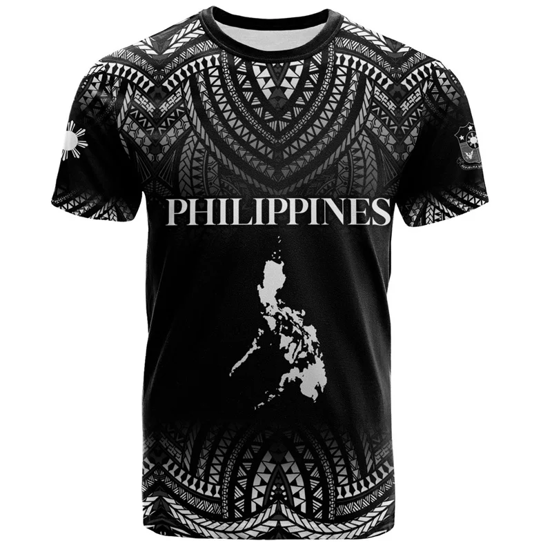 Vintage 3D Printing Philippines Filipinos Emblem T Shirt Philippines Tribal Styles Graphic Tee Shirts Kid Fashion Short Sleeves