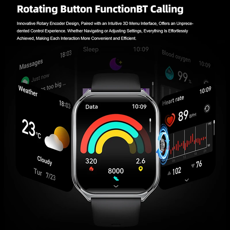 New For OPPO Ultra Thin Smart Watch Men Woman 1.96" HD AMOLED 70+Sports Mode Health Monitor Bluetooth Call Waterproof Smartwatch