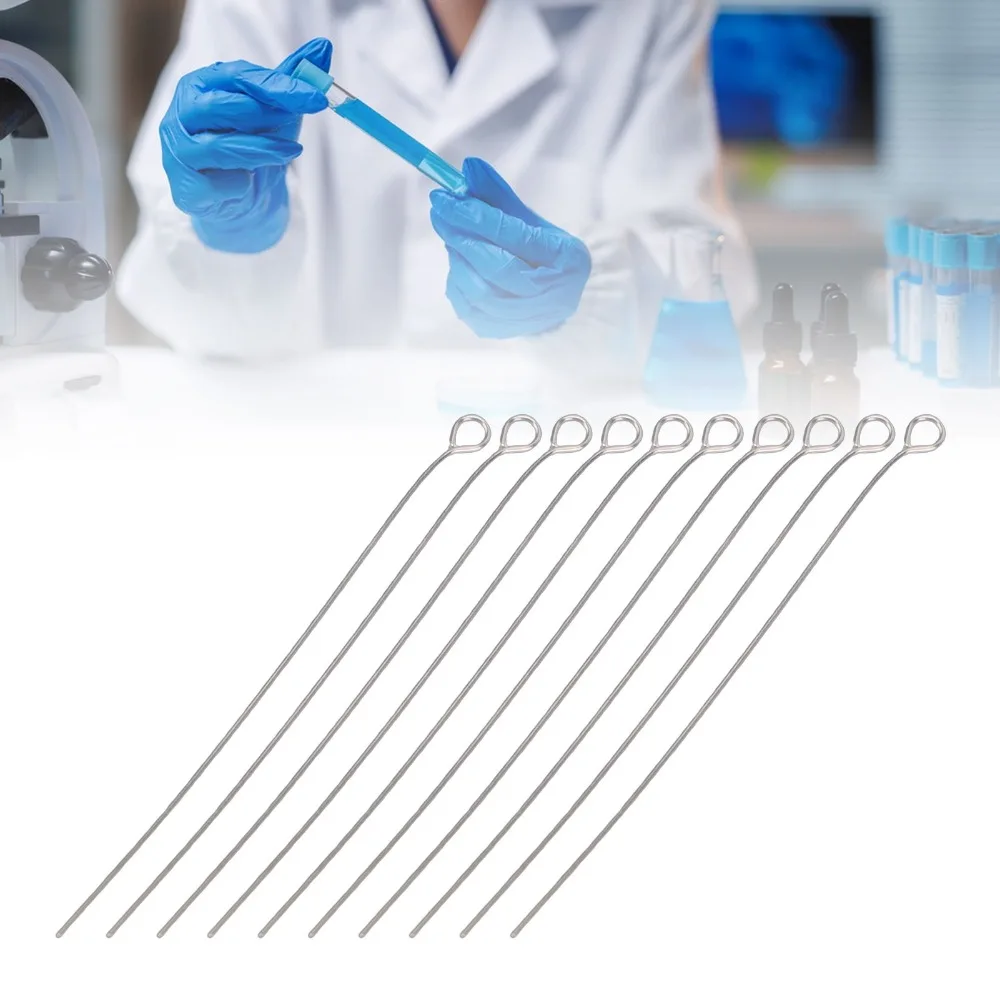 10Pcs,2mm,4mm Metal Wire Inoculating Loop 2mm,4mm Loop Round Loop Shape Inoculating Needle Solid Reusable Inoculating Set