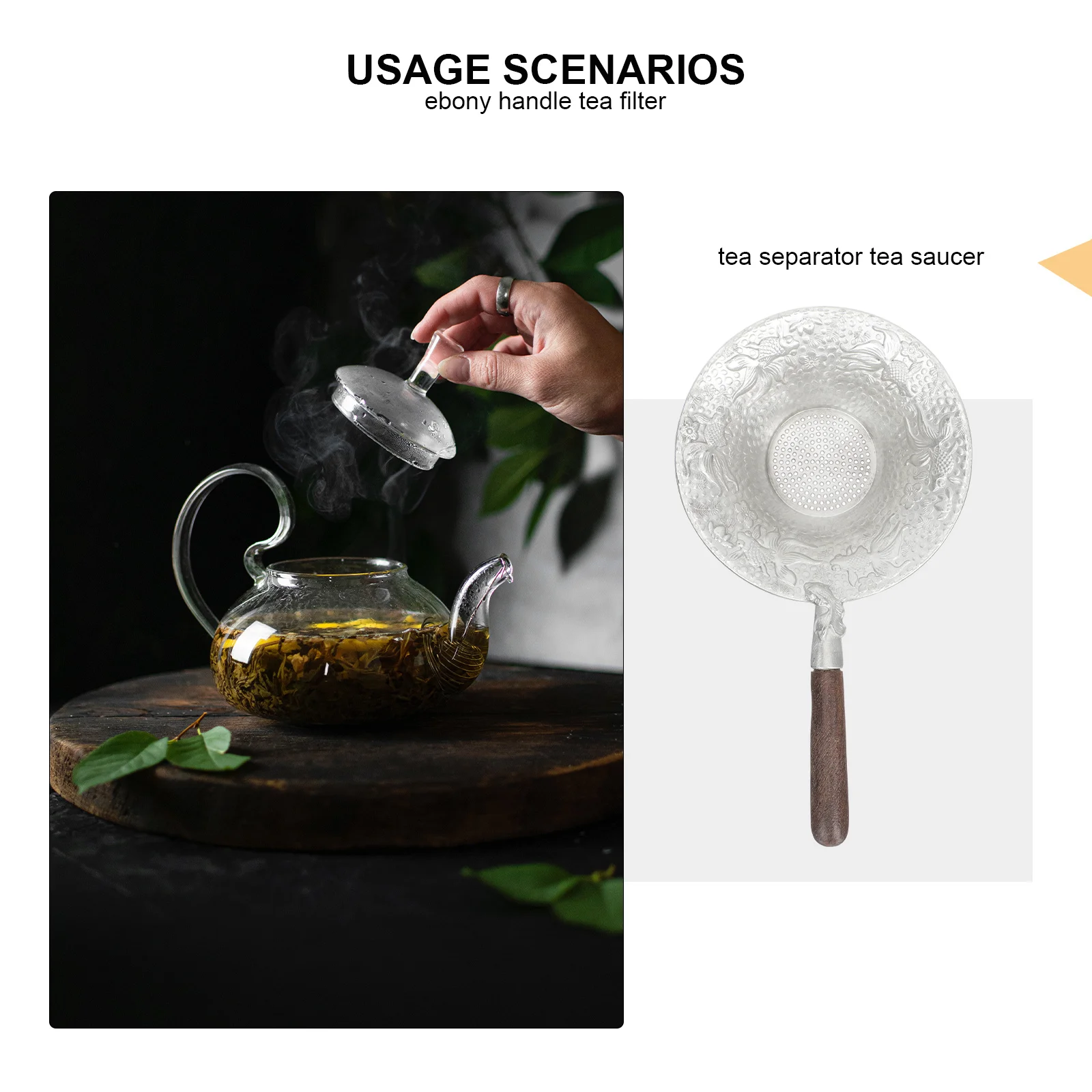 

Tea Strainer Fine Mesh Filter For Home Tea Room Multi-Function Residue Infuser Lightweight Portable Household Kitchen Bar Tool