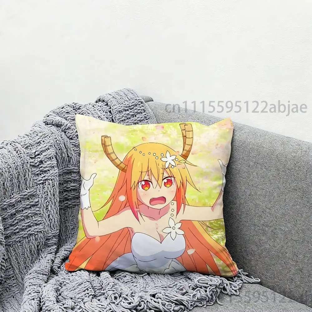 Miss K-Kobayashis Dragon Maid T-Tohru Throw Pillow Case Decoration Bed Custom Square Pillowcase Pad Cover