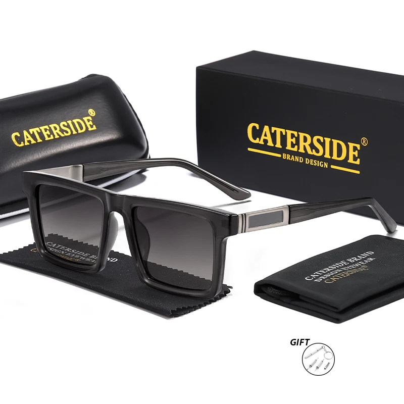 CATERSIDE Klassische quadratische optische Sonnenbrille für Herren, Retro-Design, individuelle Korrektionsbrille, Damen-Outdoor-Reisebrille – Detail 6